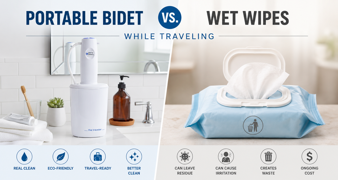 Portable Bidet vs Wet Wipes While Traveling