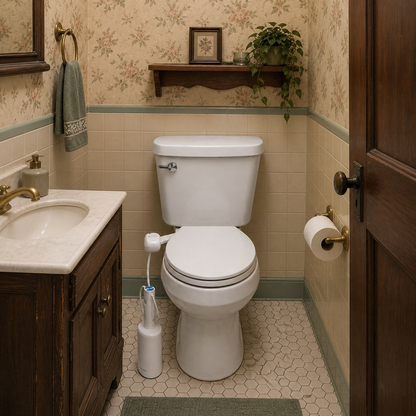 a no plumbing bidet in old bathroom 