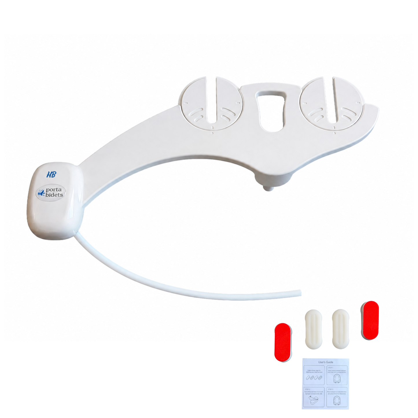 White medical device with attachments on a white background