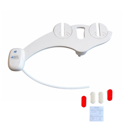 White medical device with attachments on a white background